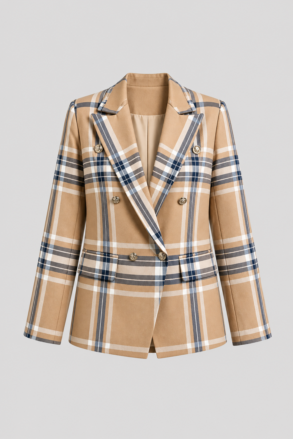 Women's Blazer with Lapels and Textured Surface