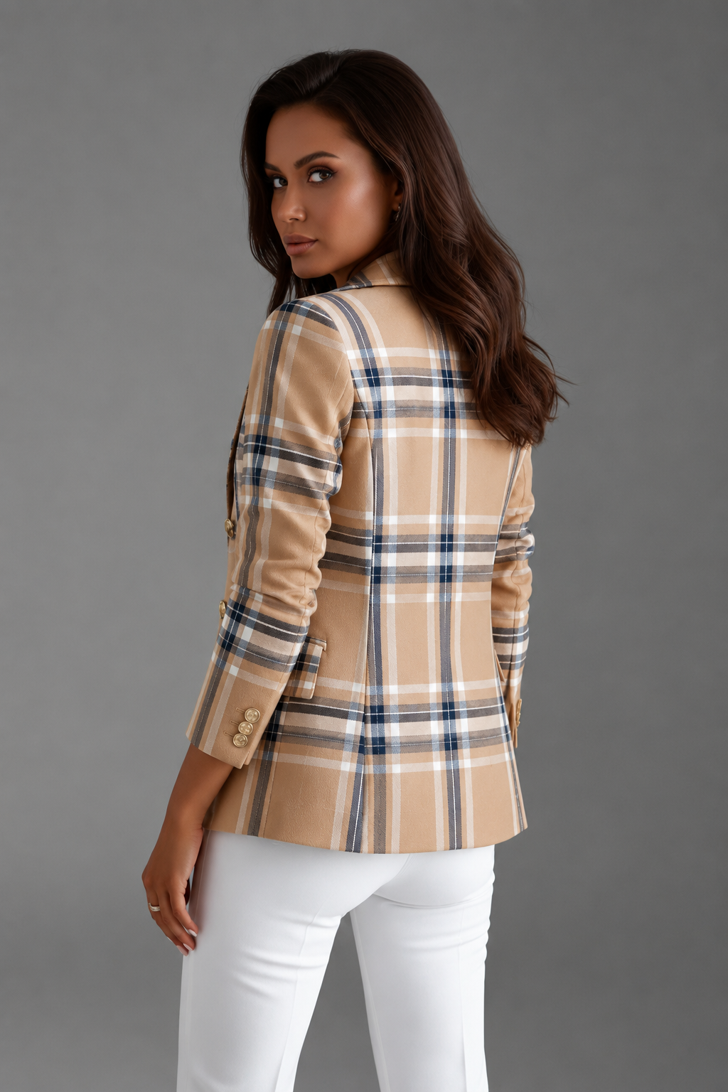 Women's Blazer with Lapels and Textured Surface