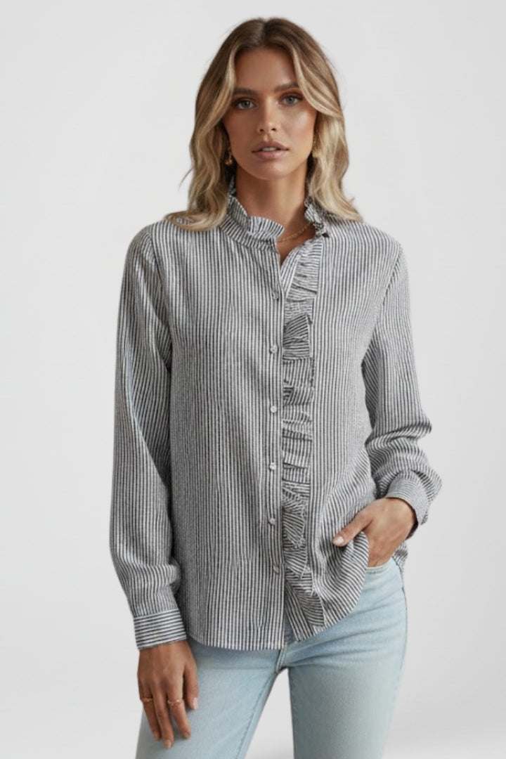 Women's Long Sleeve Blouse in White - View 7.0 | Roselva