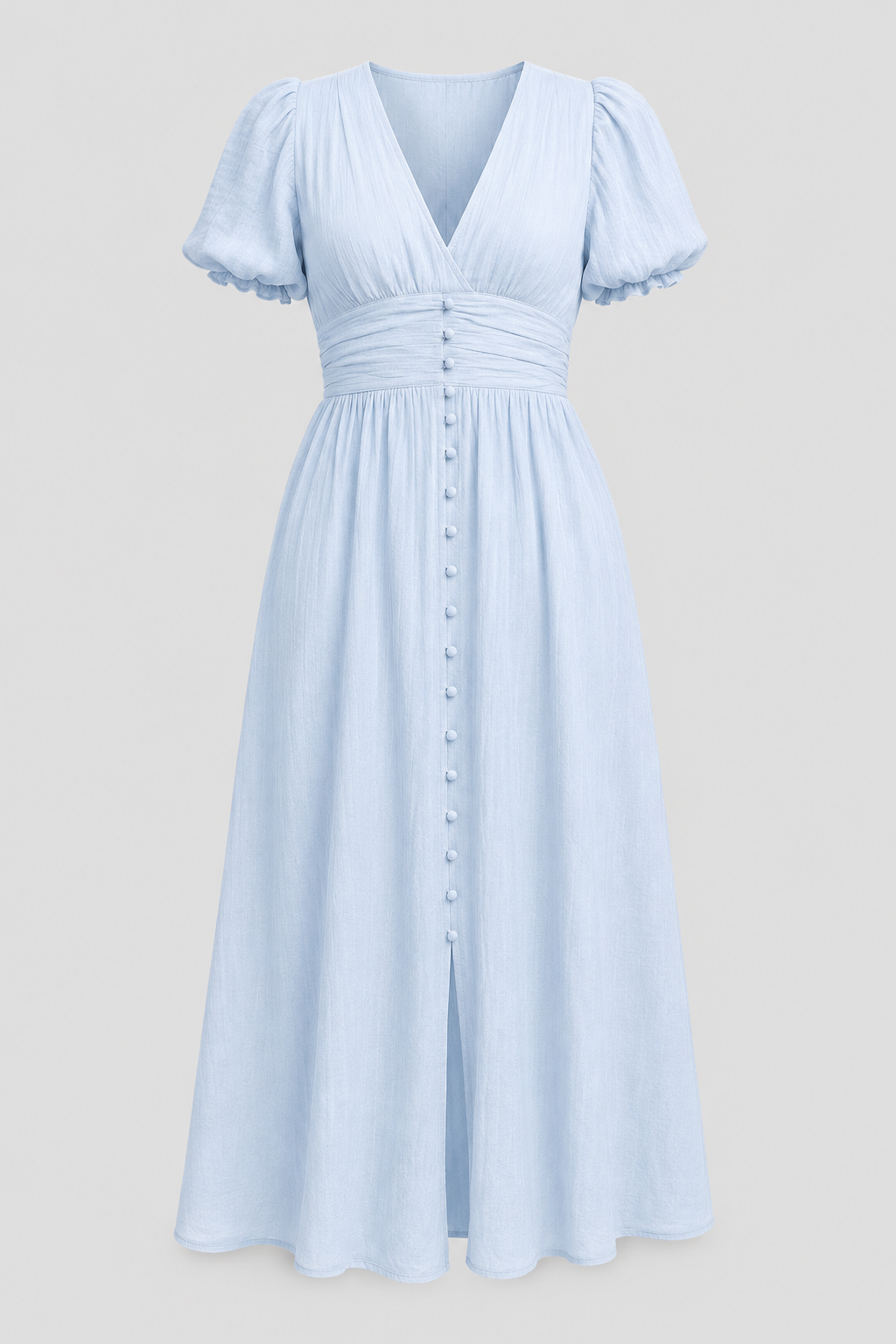 Women's Long Maxi Dress with Puff Sleeves