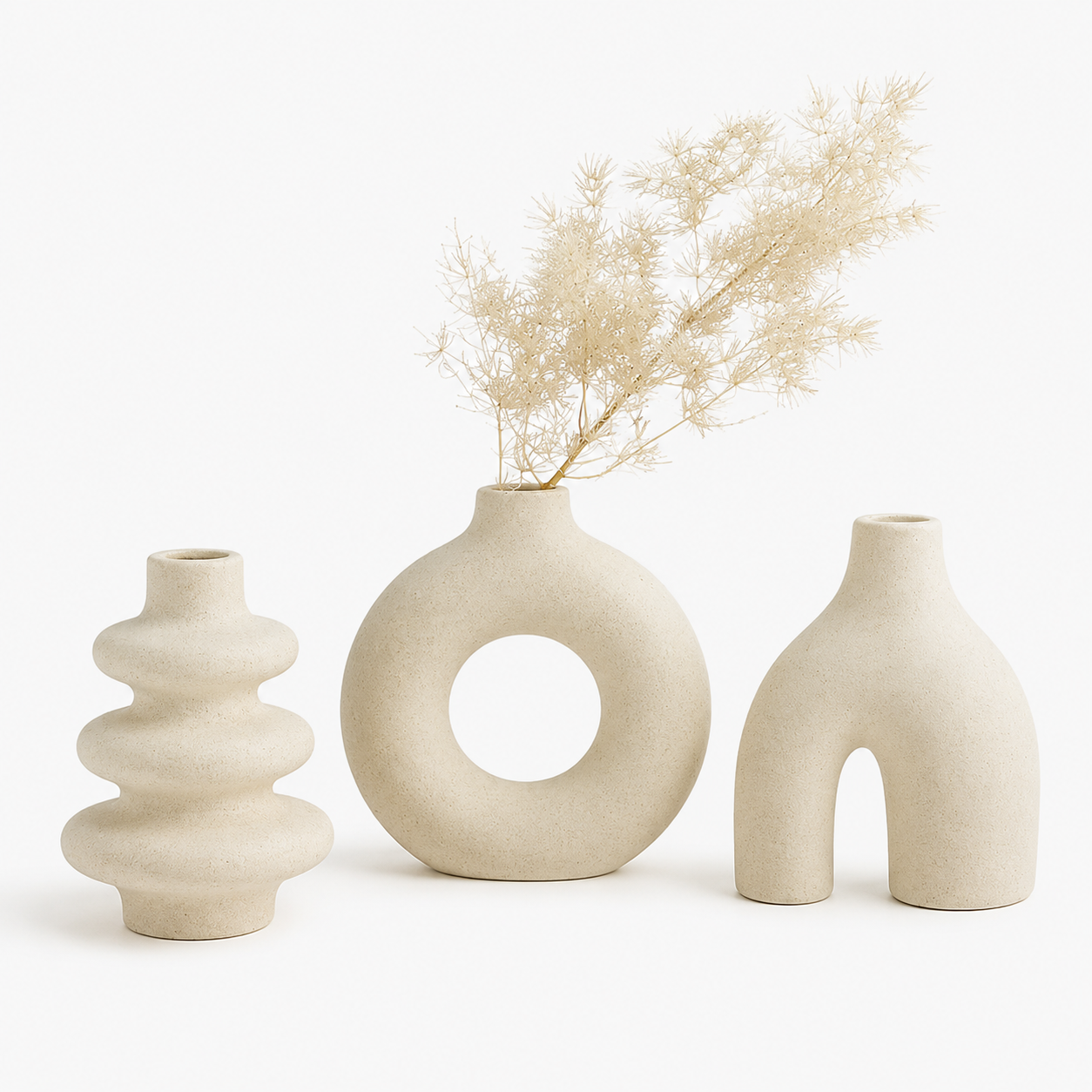 Boho Ceramic Vase Set (Trio)