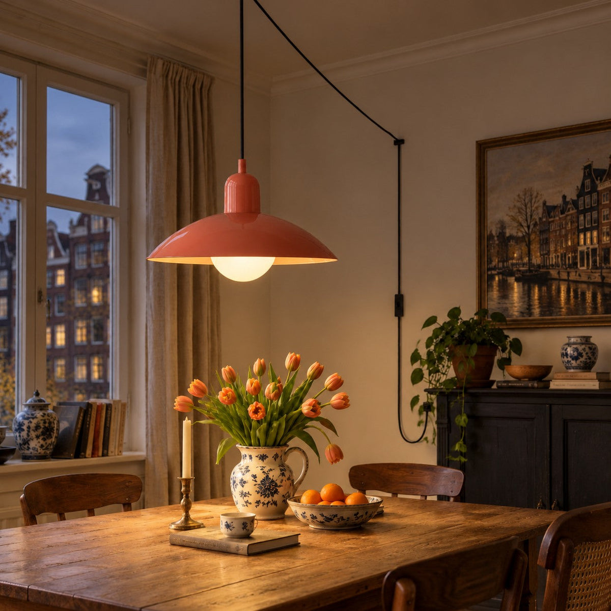 Mid Century Bauhaus Plug-In Pendant Light
