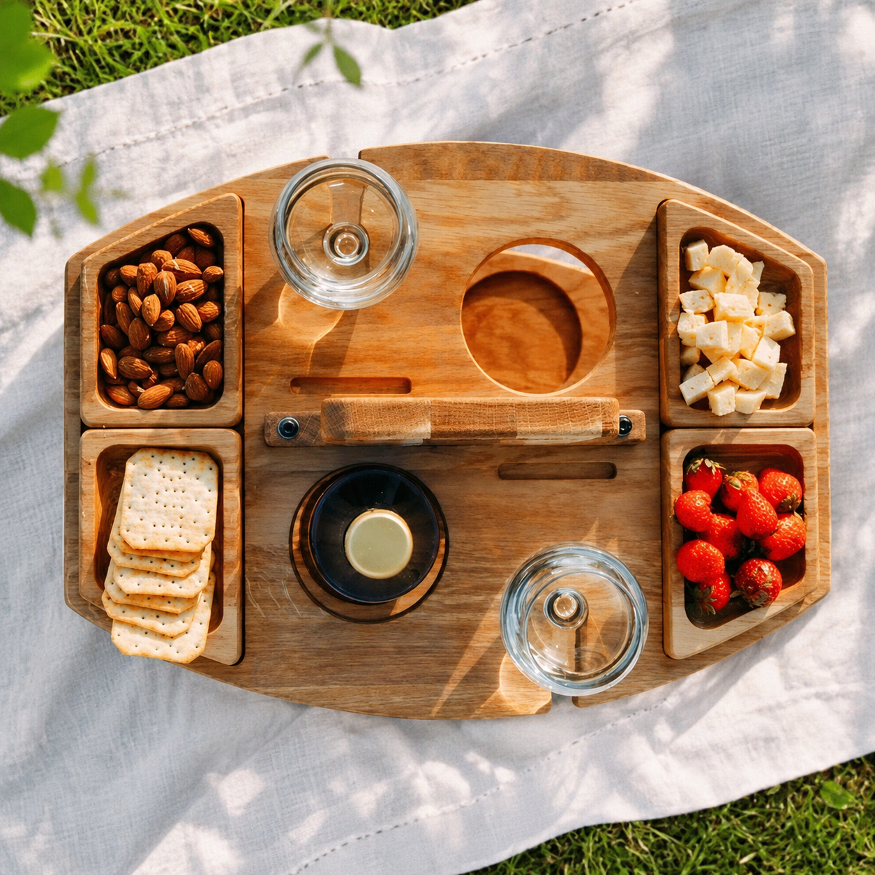 Portable Wooden Mini Table for Picnics