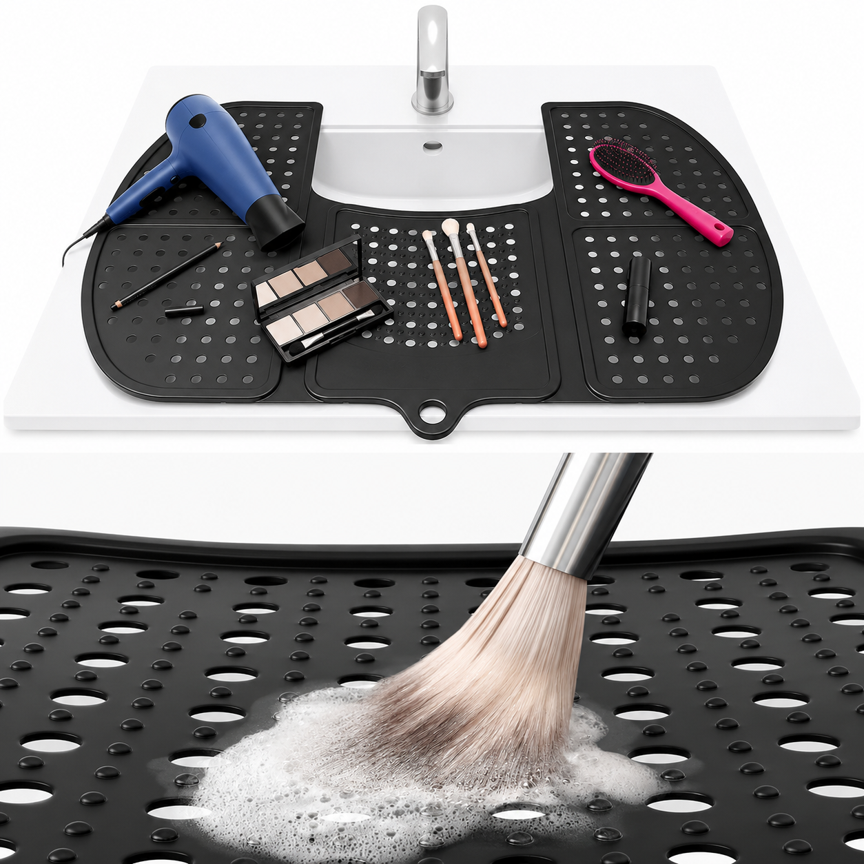 Foldable Silicone Bathroom Sink Topper Cover