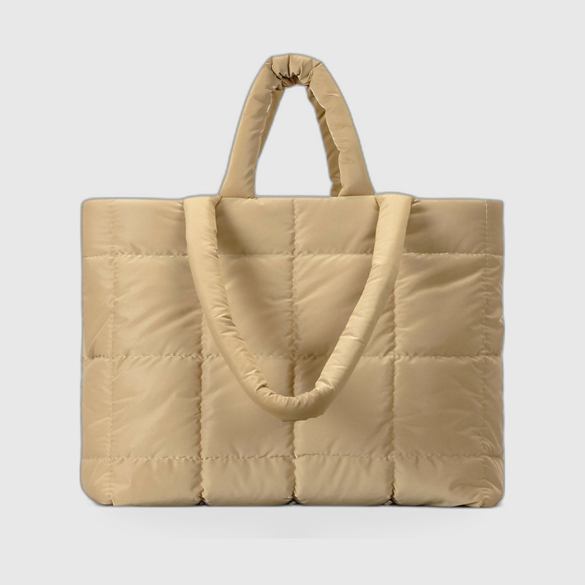 Luxe Padded Quilted Tote - Khaki