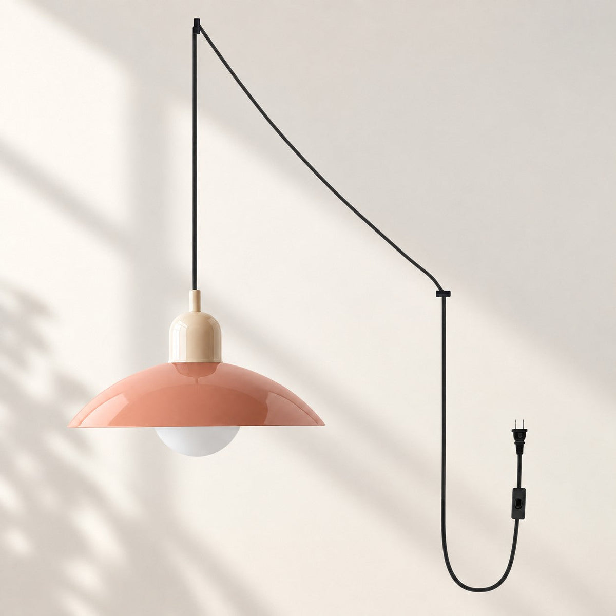 Mid Century Bauhaus Plug-In Pendant Light