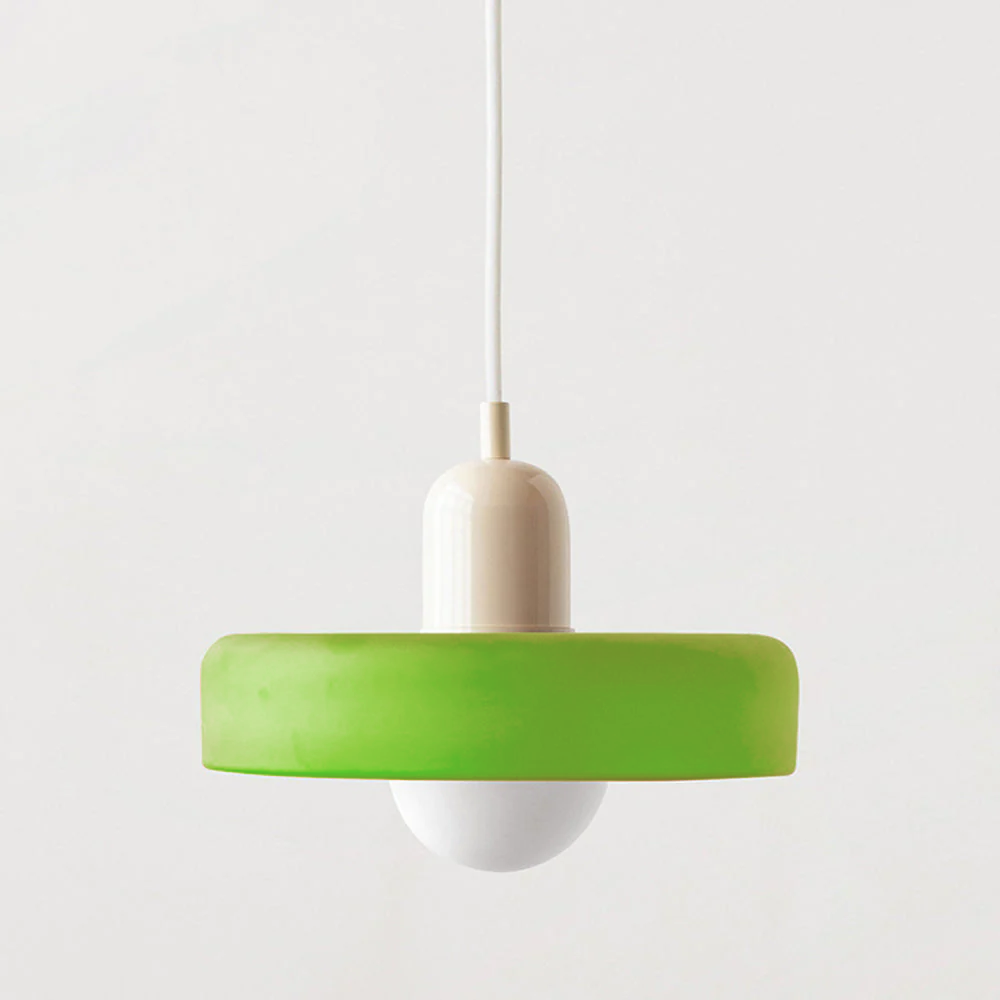 Bauhaus hanglamp van gekleurd glas