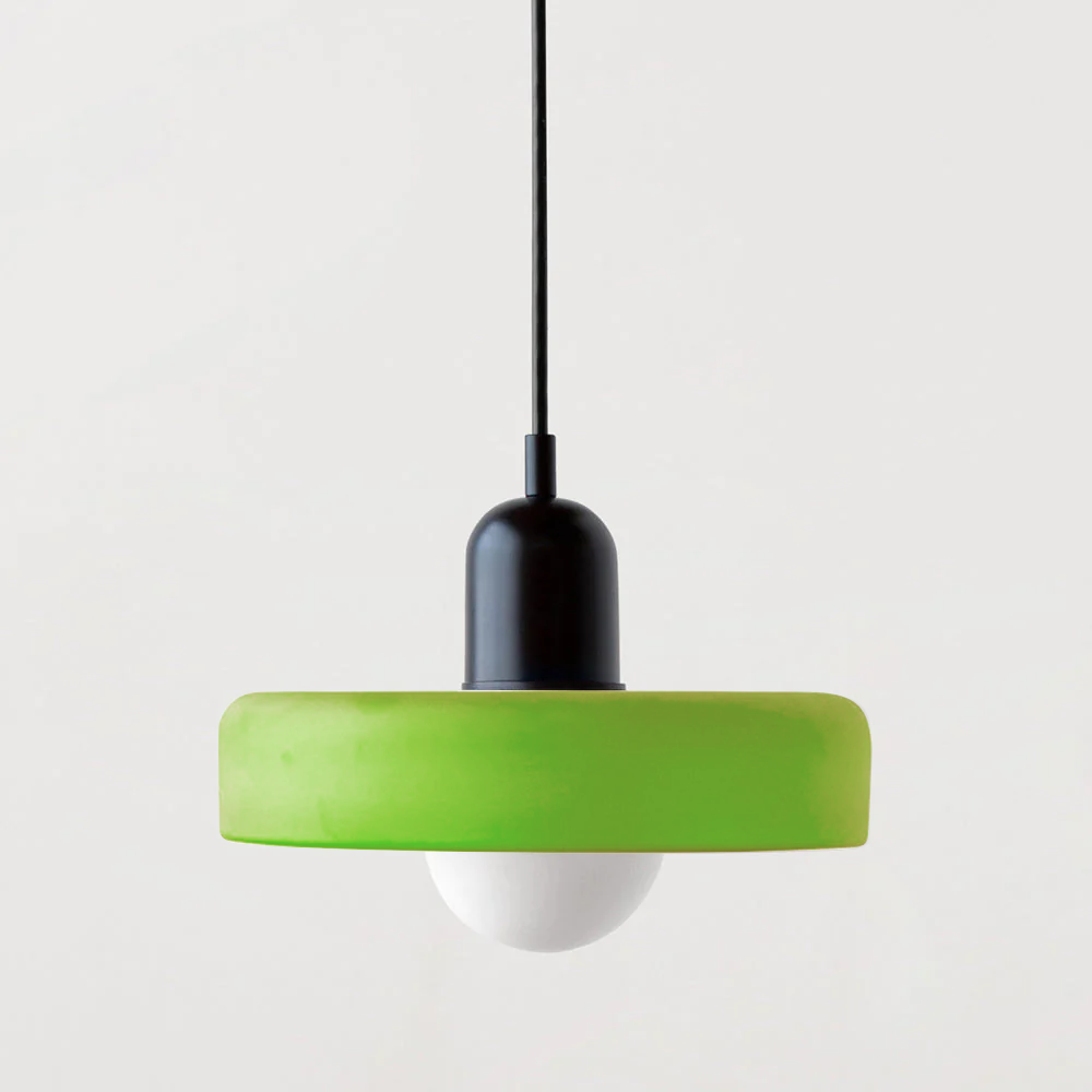 Bauhaus hanglamp van gekleurd glas
