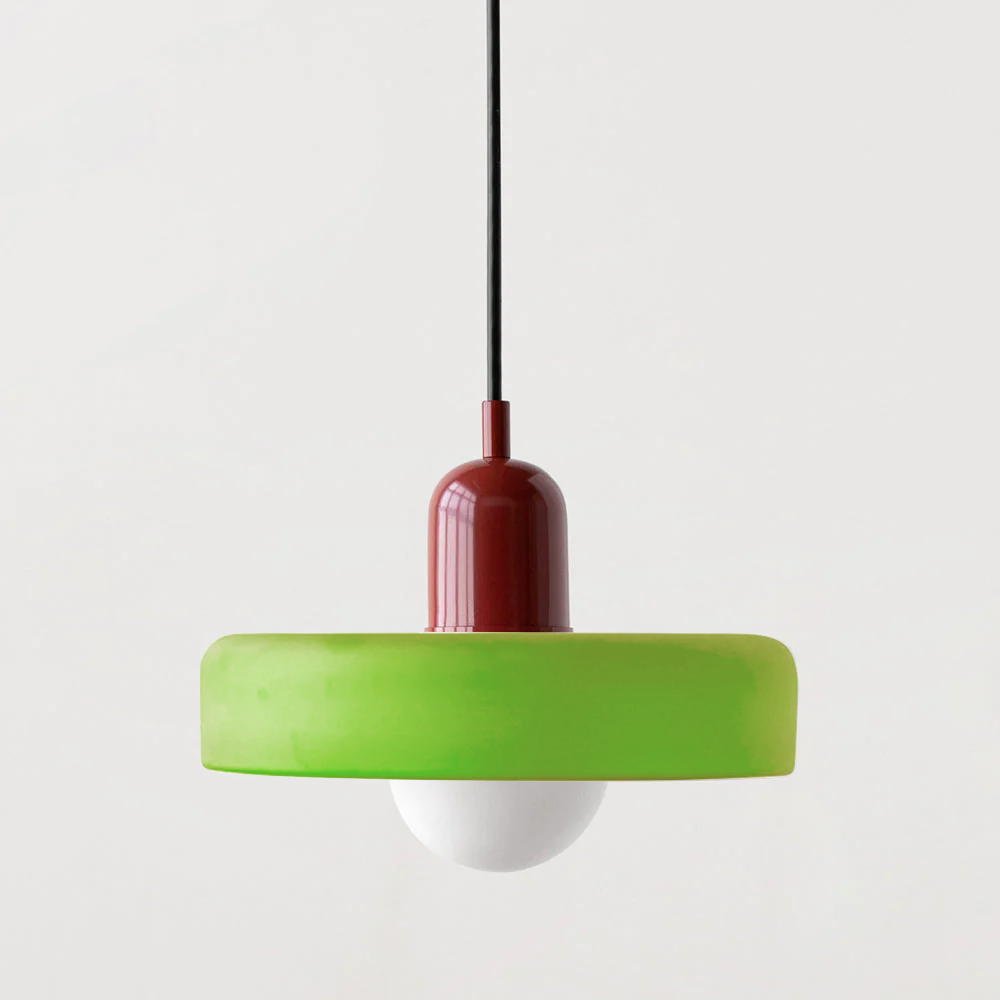 Bauhaus hanglamp van gekleurd glas