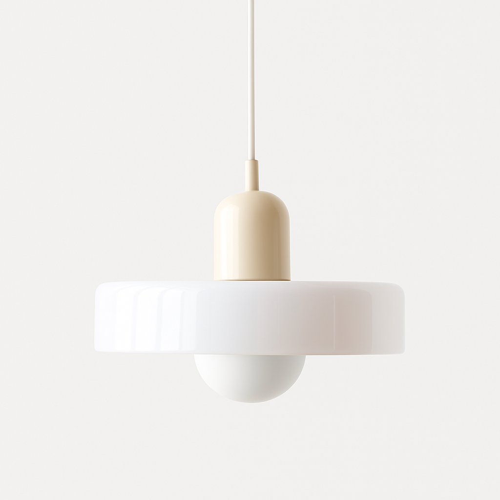 Bauhaus hanglamp van gekleurd glas