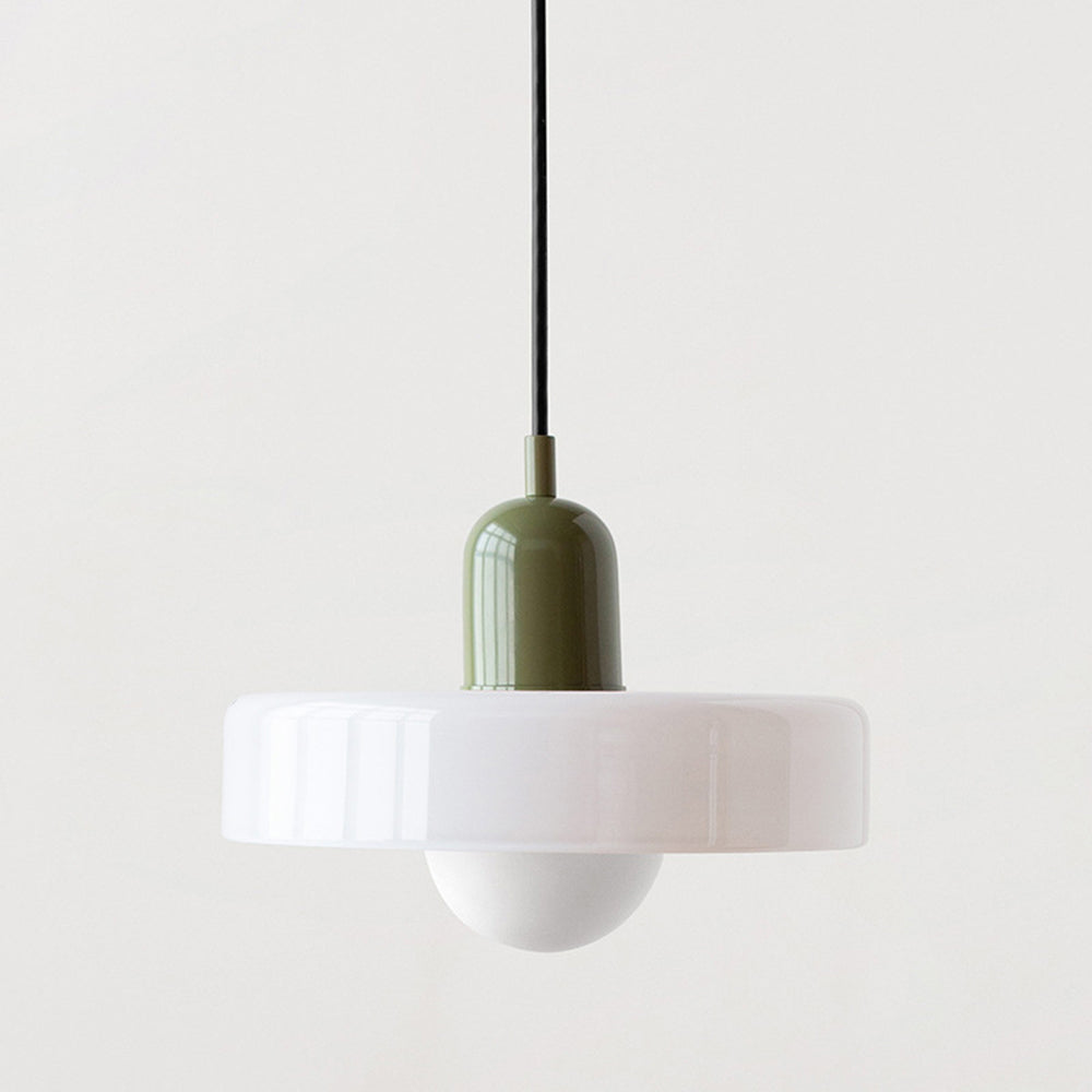 Bauhaus hanglamp van gekleurd glas