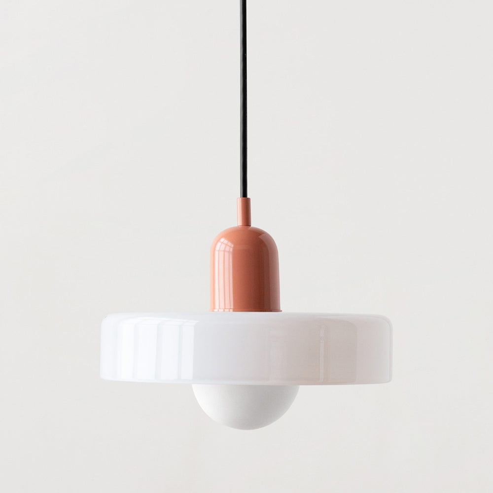 Bauhaus hanglamp van gekleurd glas