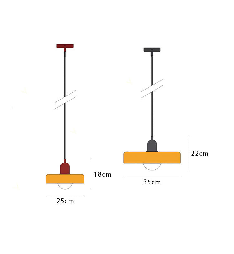 Bauhaus hanglamp van gekleurd glas