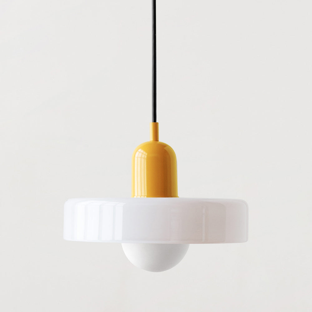 Bauhaus hanglamp van gekleurd glas