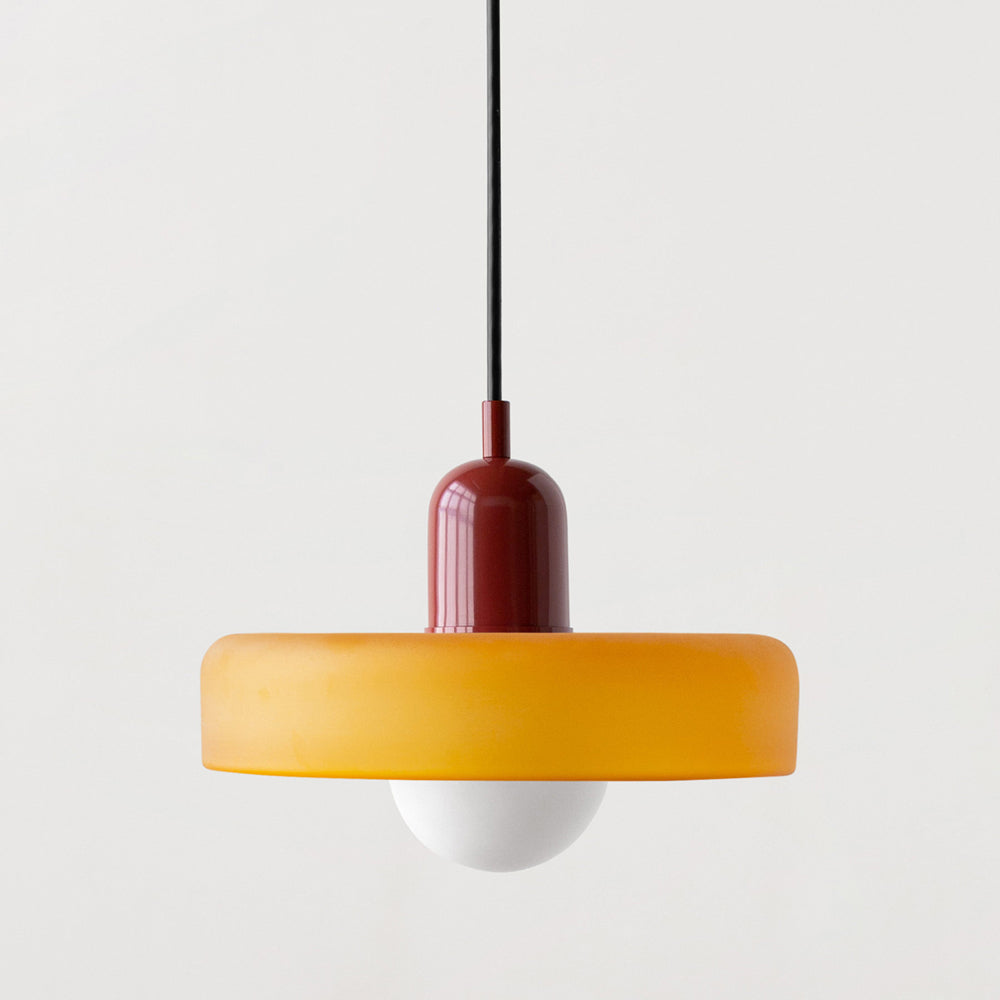Bauhaus hanglamp van gekleurd glas