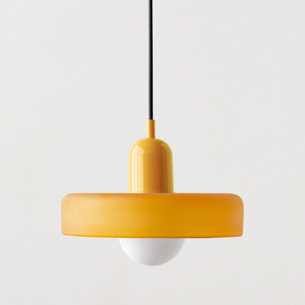 Bauhaus hanglamp van gekleurd glas