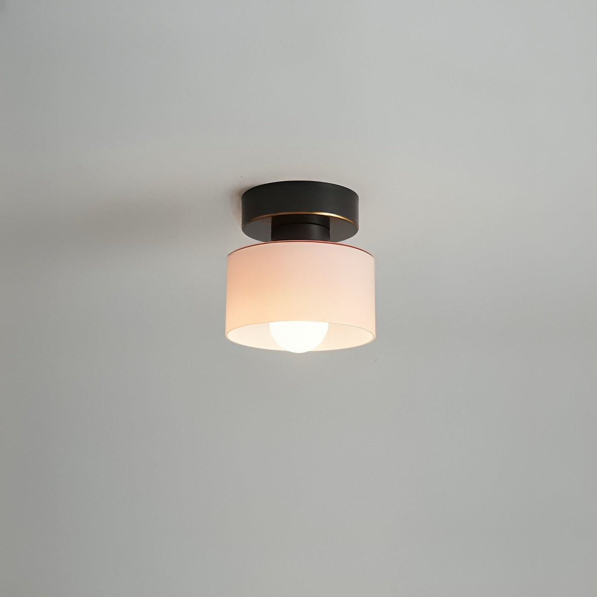 Bauhaus Geometric Alabaster Semi-Flush Ceiling Light Drum