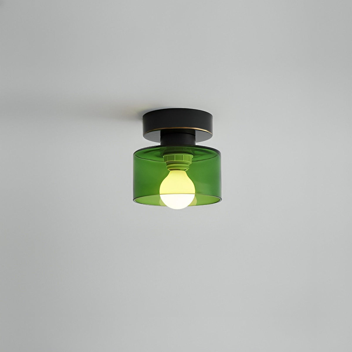 Bauhaus Geometric Alabaster Semi-Flush Ceiling Light Drum
