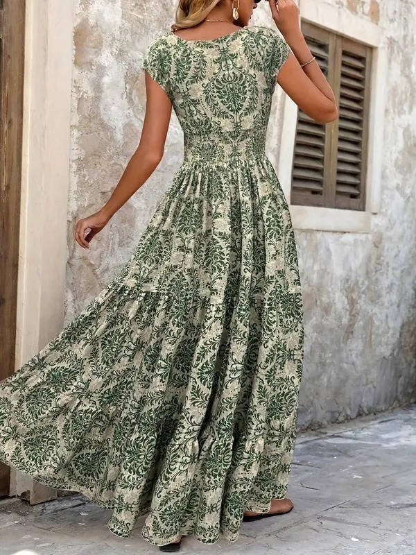 Women's Boho V-Neck Maxi Dress – Boho