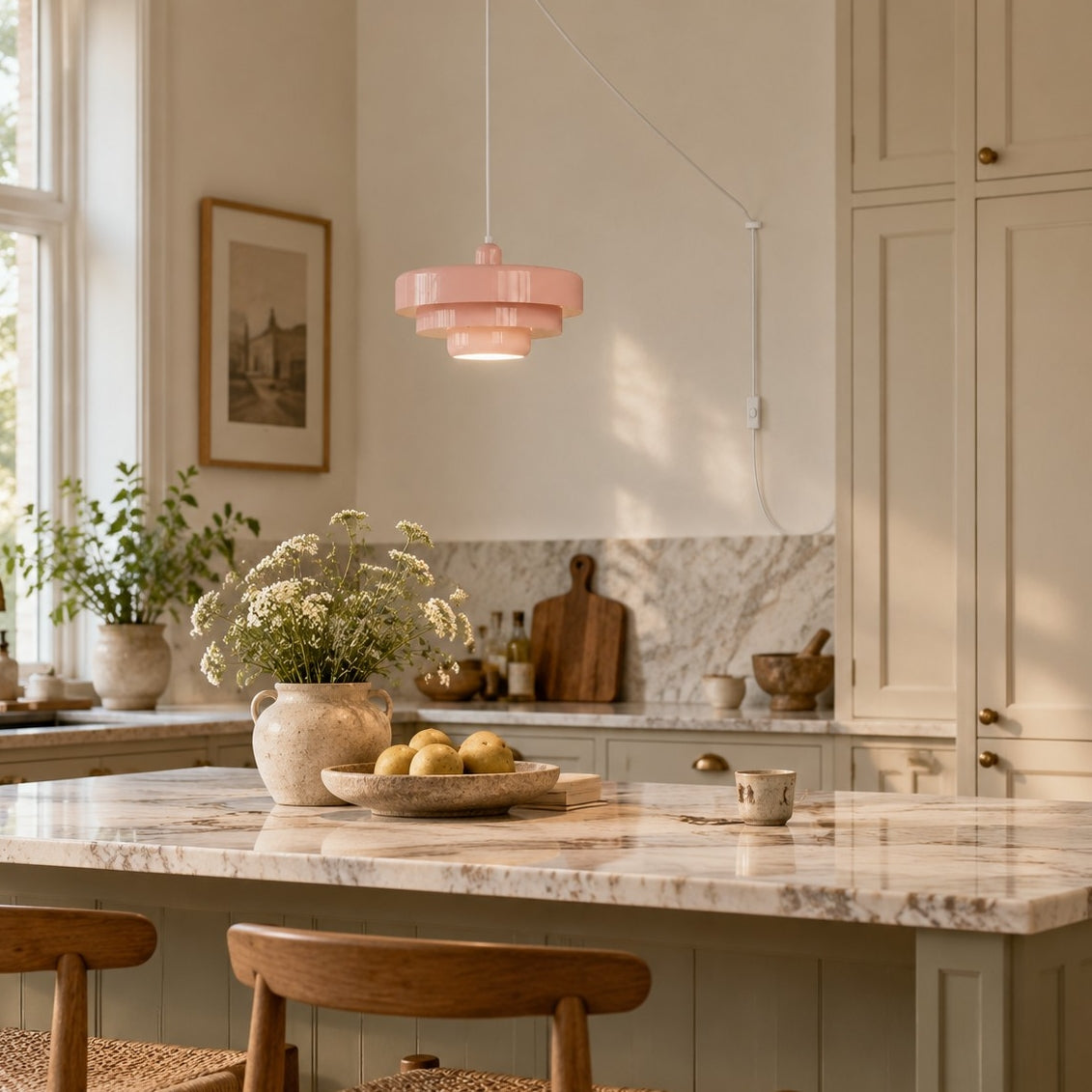 Retro Bauhaus Plug-In Pendant Light - Multi Color