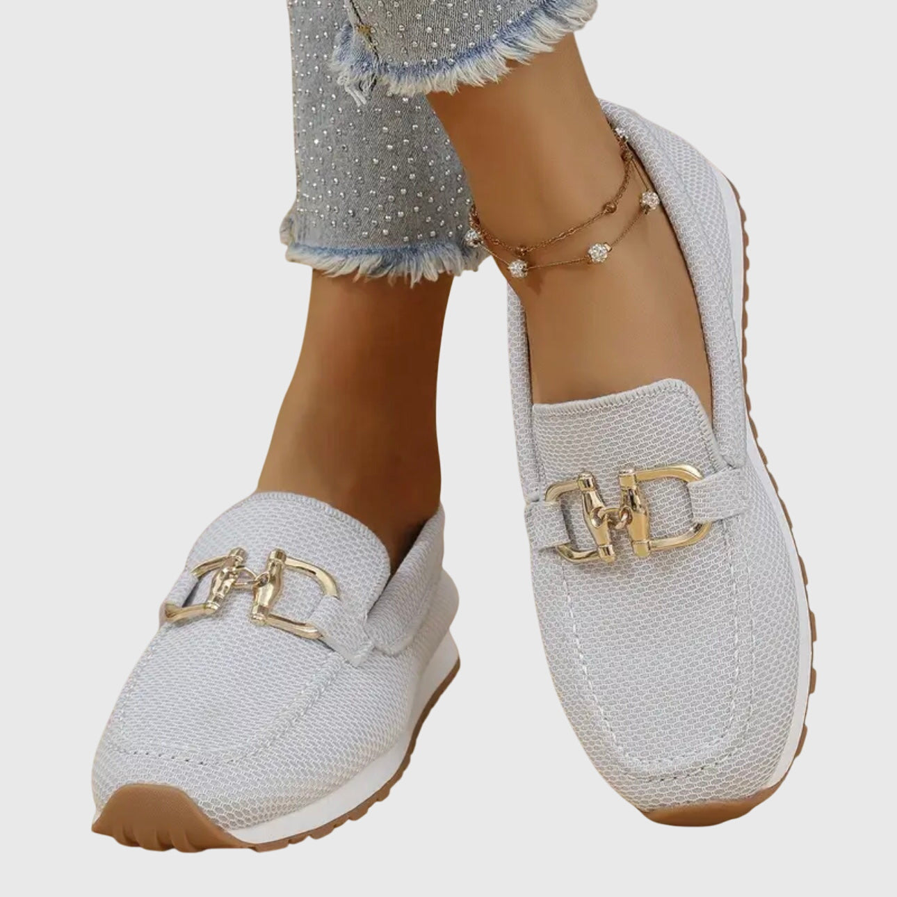 Women’s Mesh Bit Loafer Sneakers – Breathable Slip-On Comfort Shoes