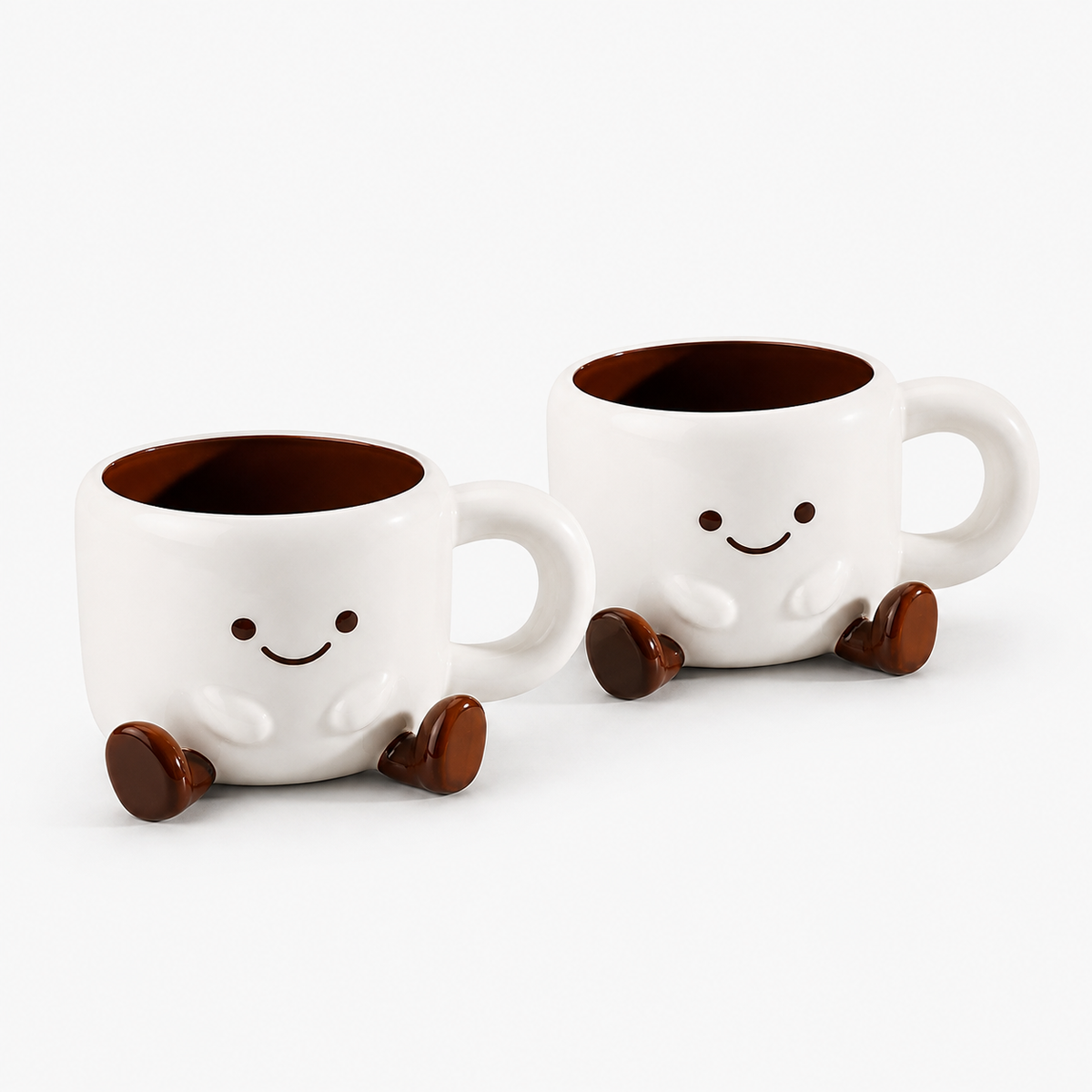 Hand-Painted Cartoon Ceramic Cup & Saucer Set