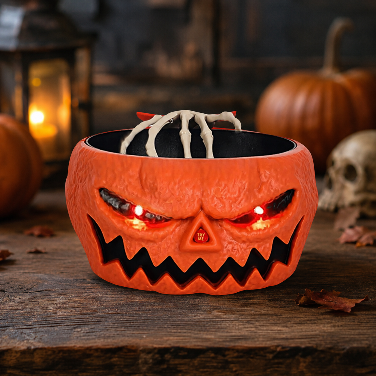 Motion-Activated Skeleton Hand Halloween Candy Bowl