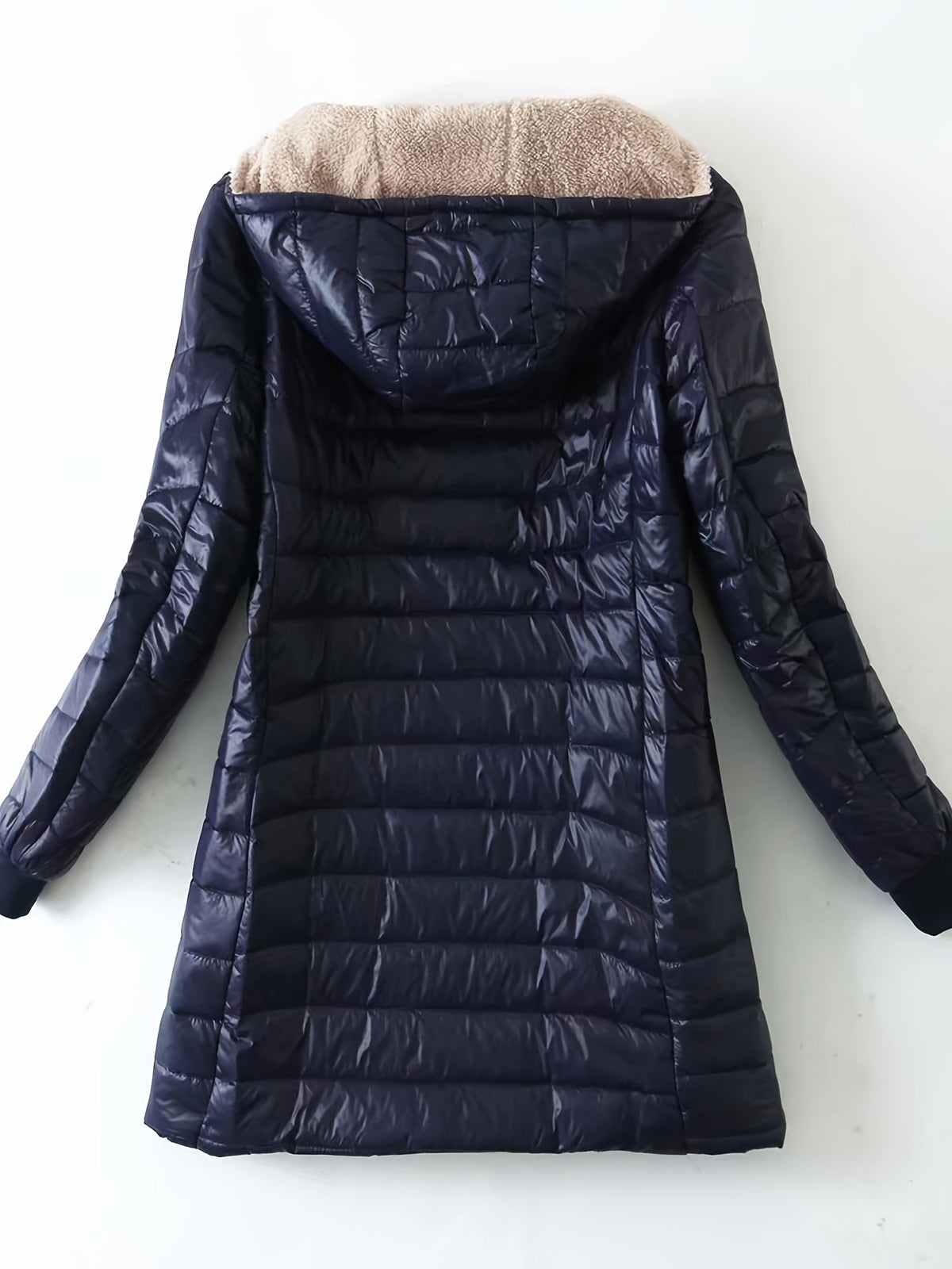 Women's Mid-Length Hooded Fleece-Lined Jacket
