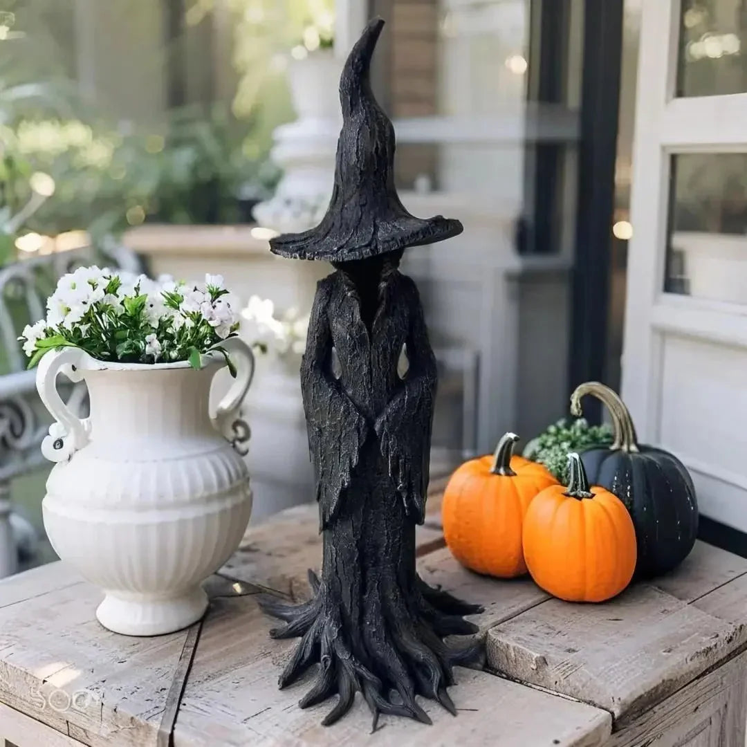 Witch Garden Statue - Handmade Resin Guardian Figure