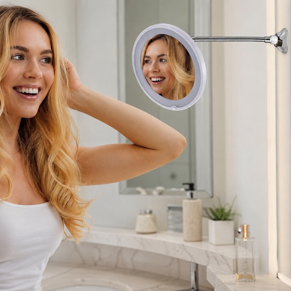 10X Magnifying LED Lighted Flexible Gooseneck Mirror