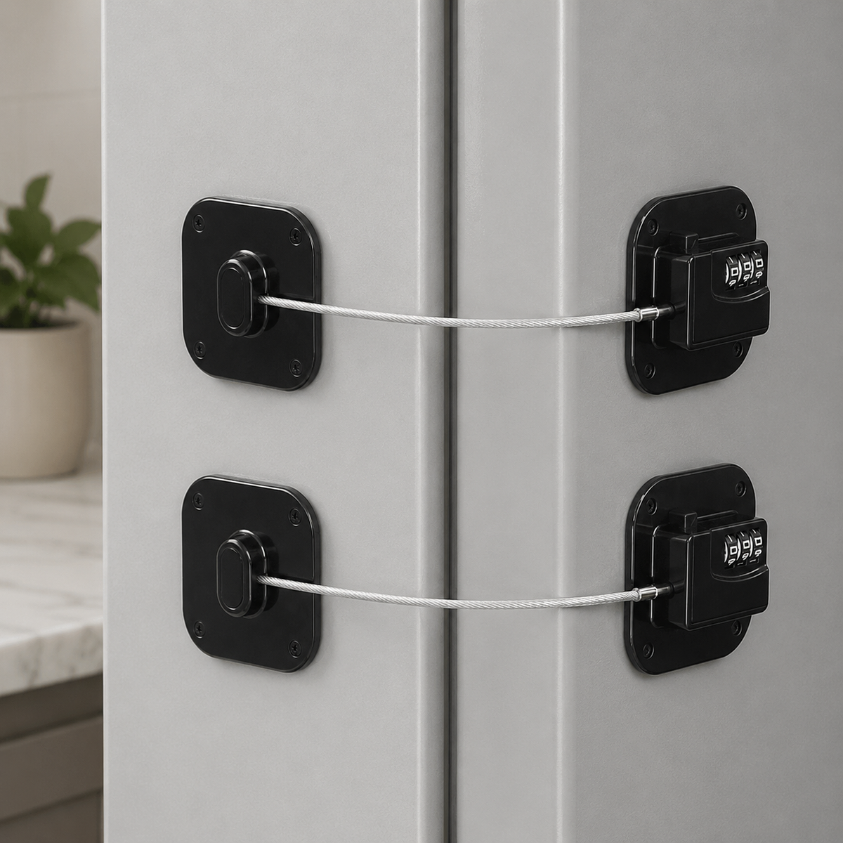 Safety Locks for Refrigerators, Cabinets & Drawers (2-Pack)