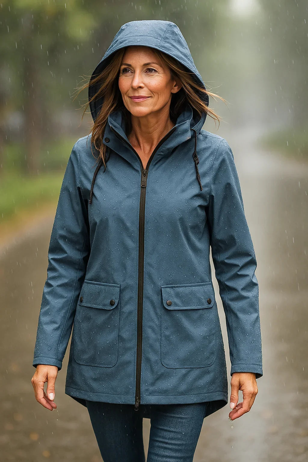 Women's Parka - Drawstring Hood with Extended Back Hem