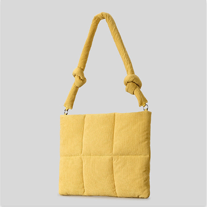 Corduroy Padded Shoulder Bag – Textured Everyday Commuter Bag
