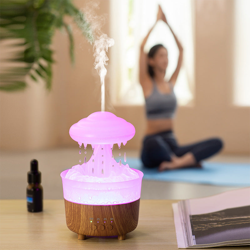 Rain Cloud Humidifier Lamp – LED Light with Raindrop Sound