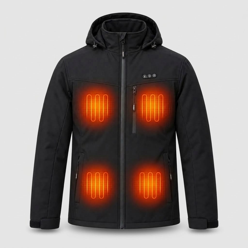 Men's Heated Jacket with 8 Heat Zones - Powerbank Compatible