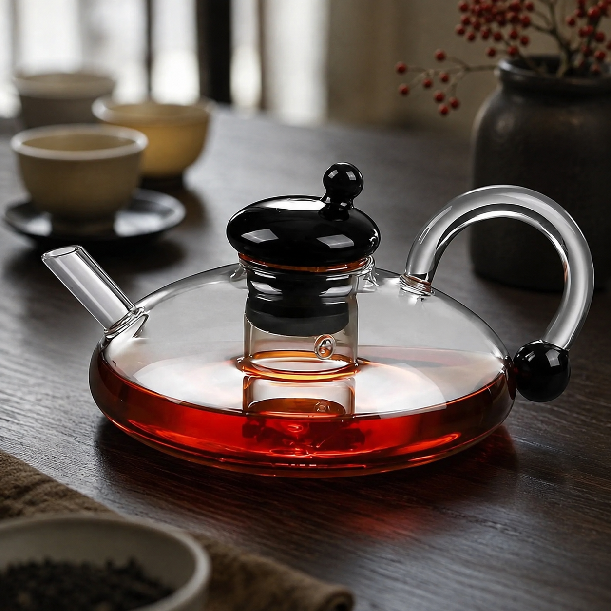 600ml Semi-Automatic Glass Teapot Set