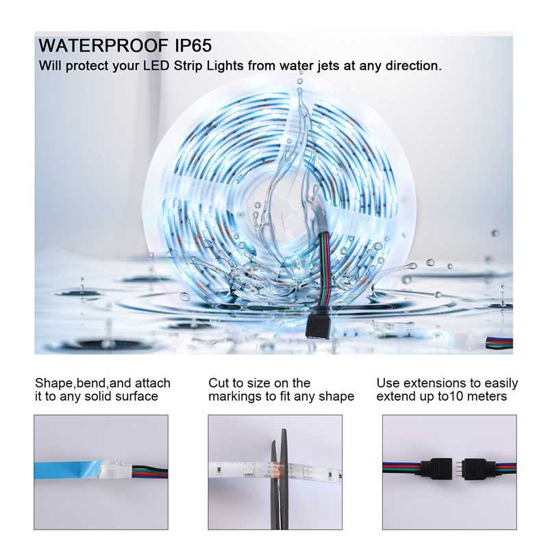 WiFi Smart RGB LED Strip Light – 32.8ft Waterproof