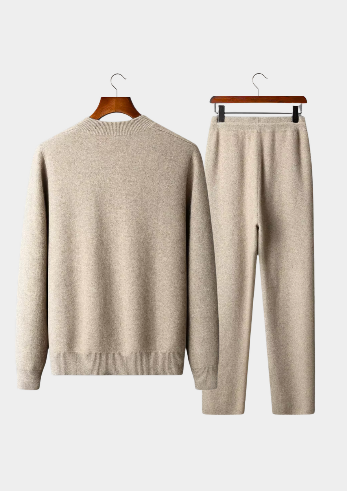 Men's Knitted Set - Zip Vest with Round Neck