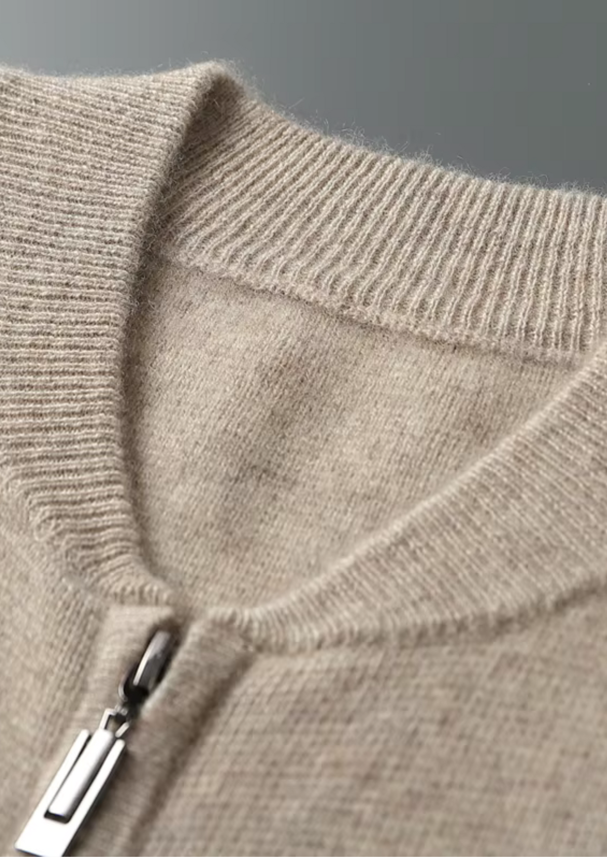 Men's Knitted Set - Zip Vest with Round Neck