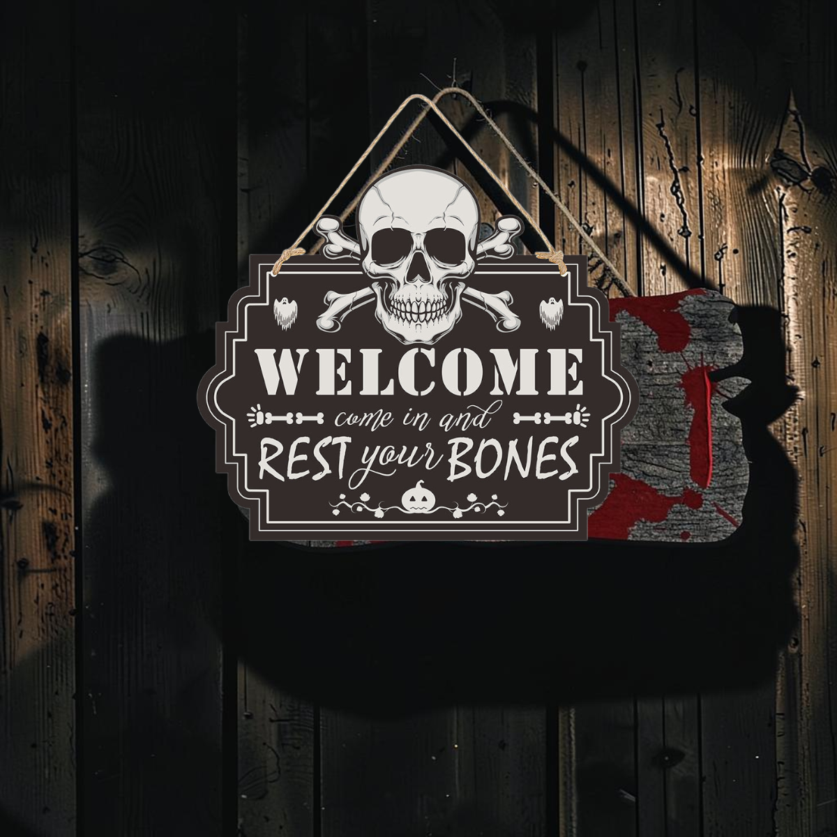 Halloween Door Signs with Spooky Designs