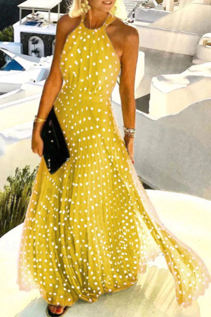 Women's Summer Boho Sleeveless Halter Maxi Dress – Summer Boho