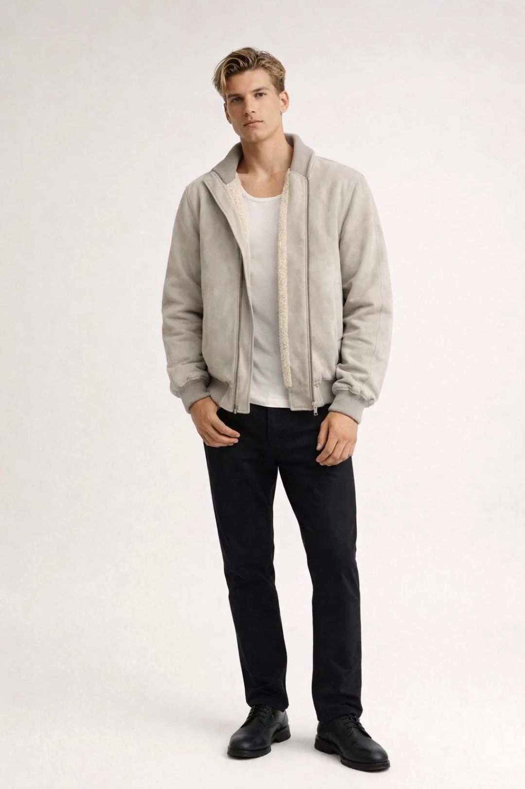 Men's Zip Jacket - Rugged Hip-Length Winter Coat
