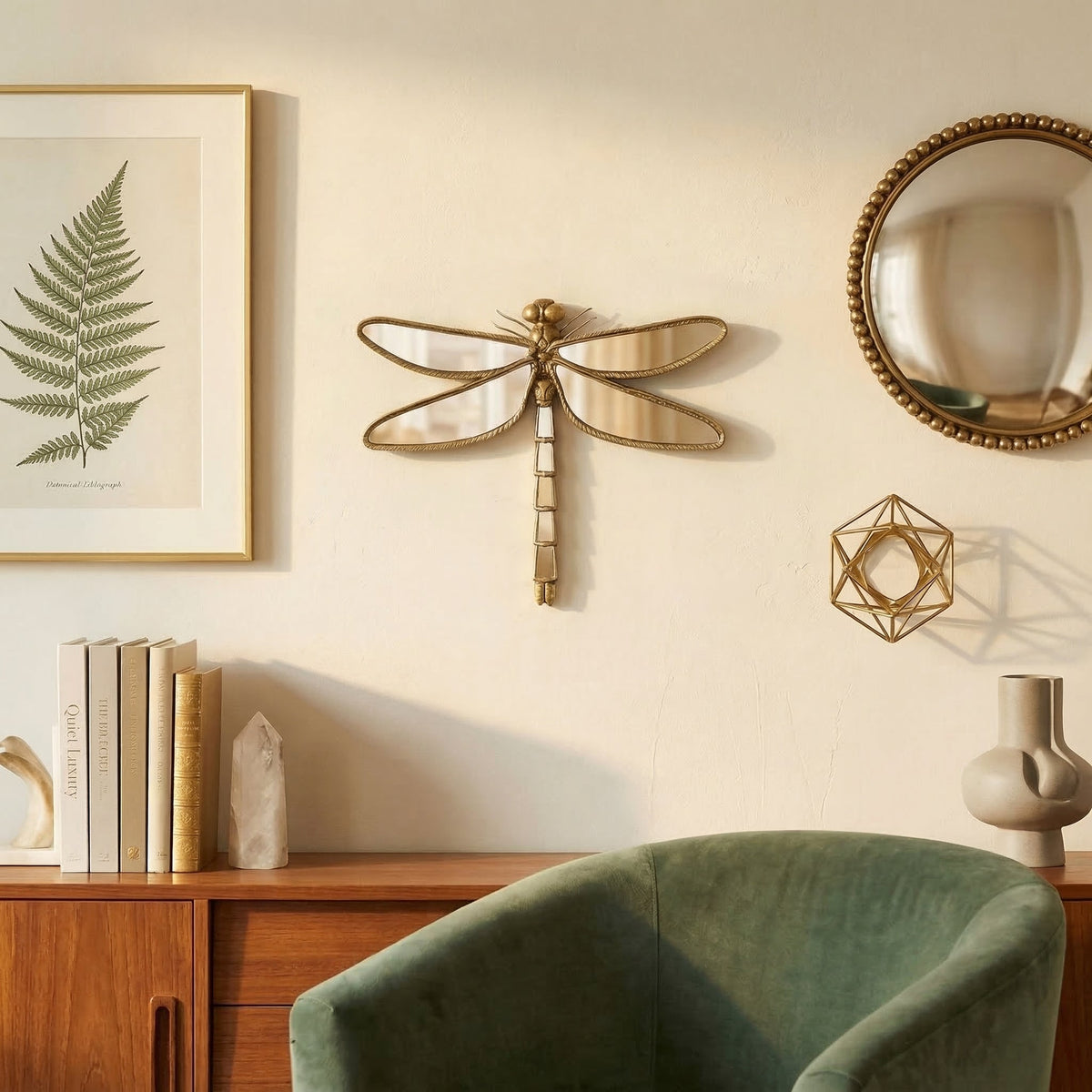 Dragonfly and Butterfly Decorative Wall Mirror