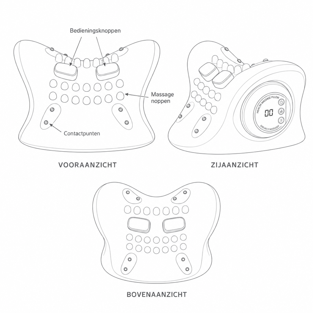 Electric Neck Pillow Massager with Heat and Vibration