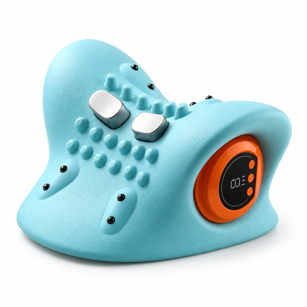 Electric Neck Pillow Massager with Heat and Vibration