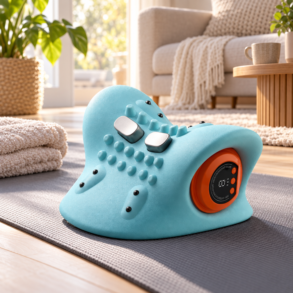 Electric Neck Pillow Massager with Heat and Vibration