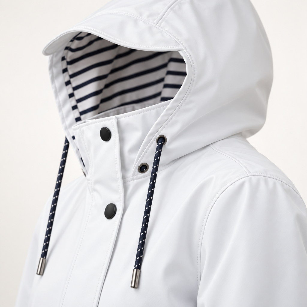 Women's Lightweight Hooded Jacket with Striped Lining