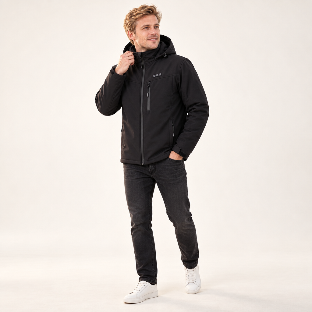 Men's Heated Jacket with 8 Heat Zones - Powerbank Compatible