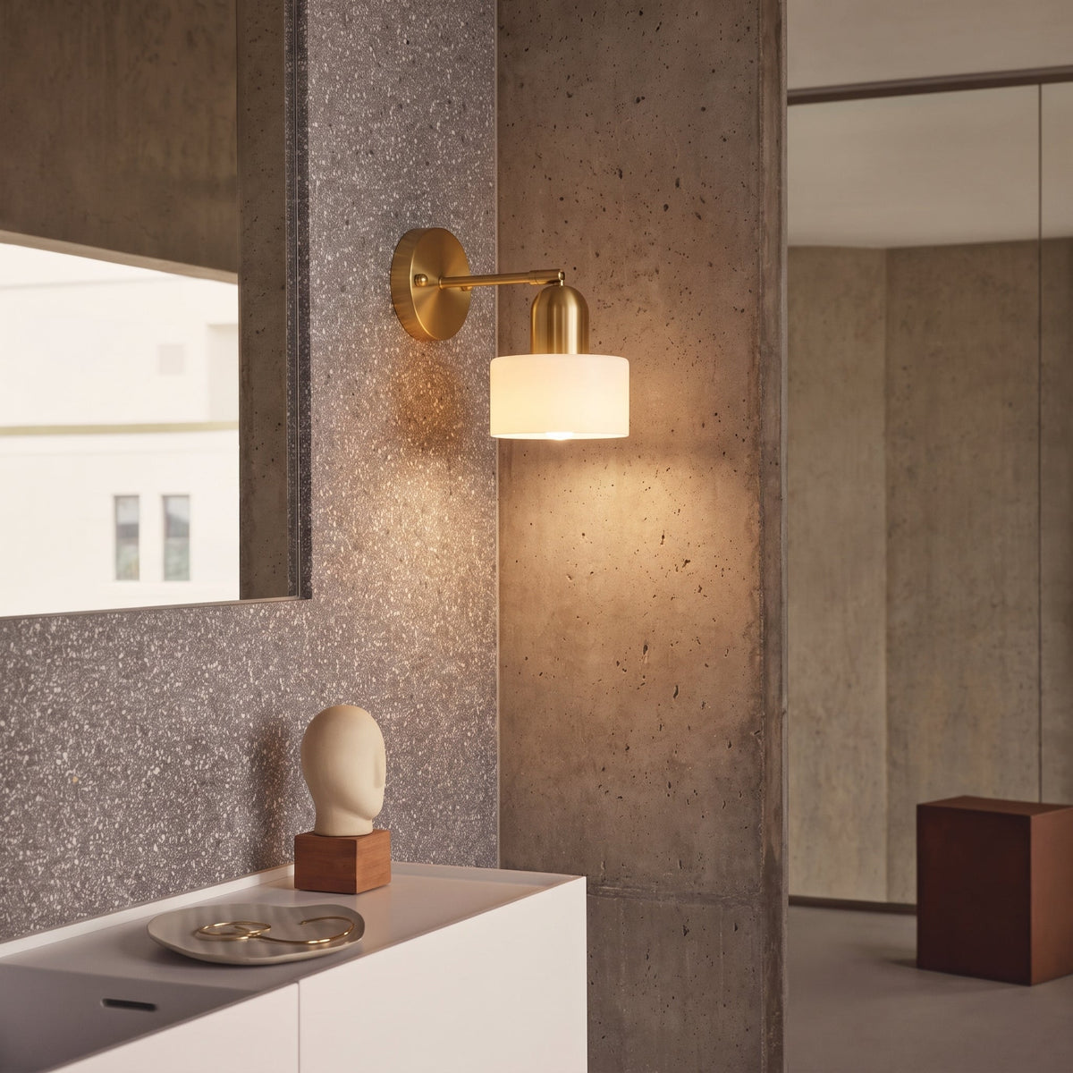 Bauhaus Colored Glass Wall Lamp - Modern Flush Mount Light