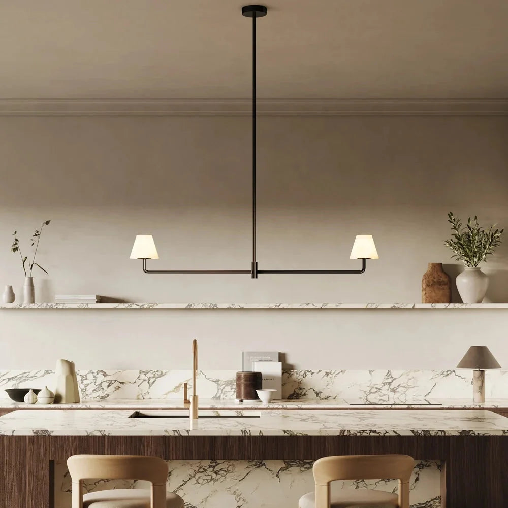 Alba Pendant Lamp in Alabaster and Bronze